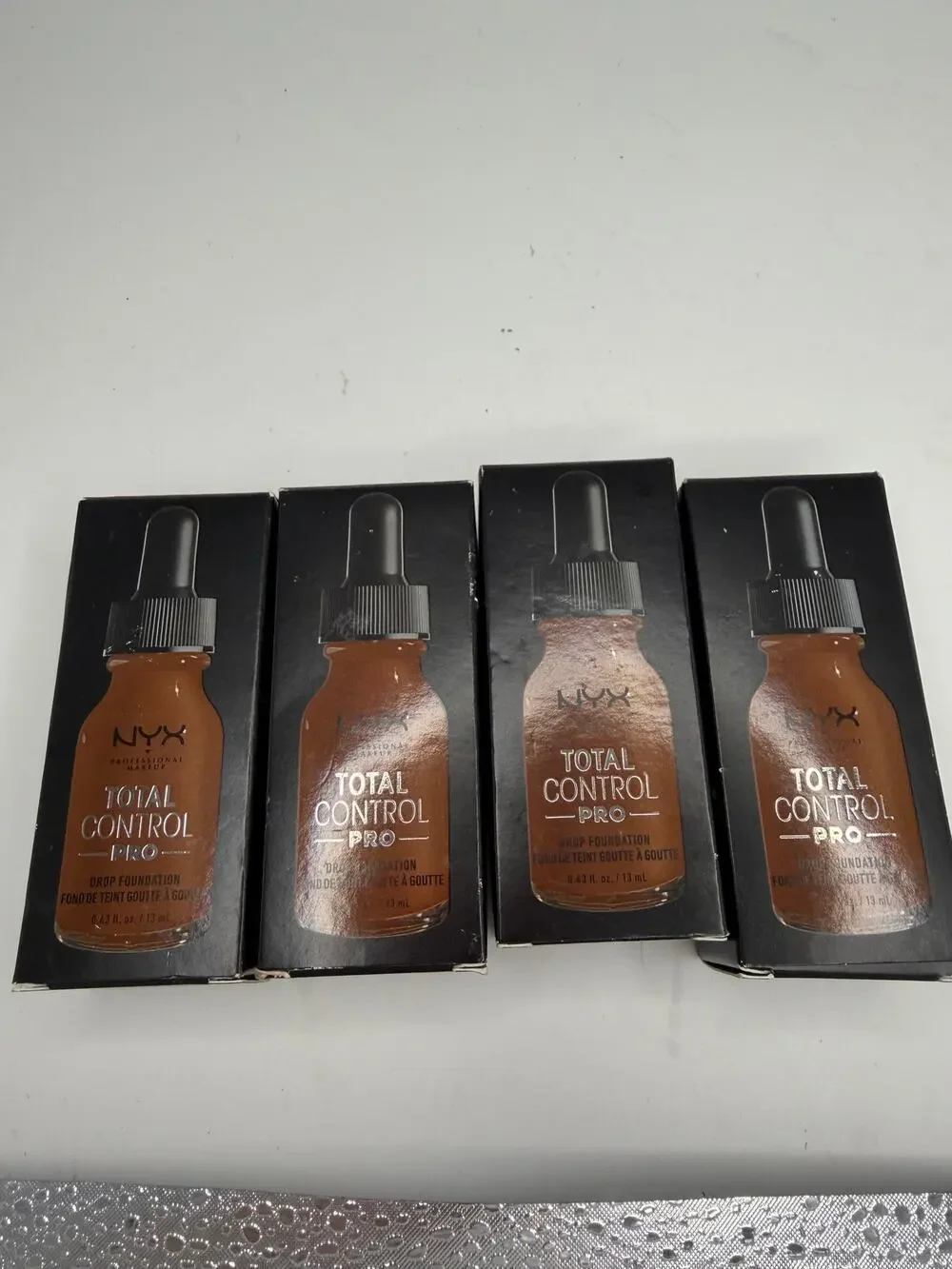 NYX Total Control Pro Drop Foundation Lot of 4 0.43 oz 13ml Mocha New in Box